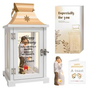 lot 302 image: Homazing Wedding Anniversary Lantern Gift for Couple Wife Women Her Husband, Best Anniversary Wedding Gift for Couple Wife Parents 1st, 5th, 25th, 50th