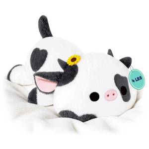 lot 307 image: Onsoyours Original Weighted Sunflower Cow Stuffed Animals, 4.0 lbs Weighted Plush for Stress Relief - 20 Large Soft Cow Pillow Gifts for Kids & Adults - Retail $28