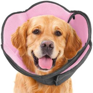 lot 337 image: AuraPaw Dog Cone Collar After Surgery,Adjustable Soft Dog Recovery Collar to Stop Licking Wounds,Comfortable Light-Weight Elizabethan Collar for Dogs Anti-Bite Lick Protective Wound,Pink,L - Retail $32
