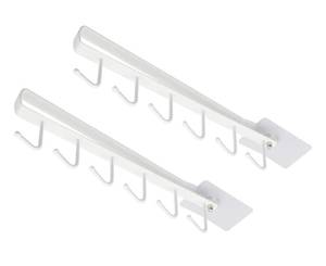 lot 338 image: eywlwaar Mug Cups Cabinet Mug Hooks Kitchen Storage Hanging Hooks (2 Pack-White) - Retail $8