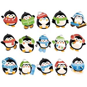 lot 354 image: Junkin 60 Pcs Winter Penguin Cutouts Christmas Snowman Snowflake Cutouts for Bulletin Board Classroom Decoration School Classroom Supplies for Birthday Party Wall Home Office Decor(Penguin) - Retail $10
