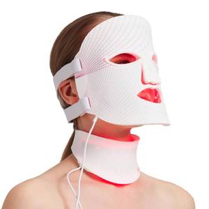 lot 376 image: Aesthifae Red Light Therapy Mask for Face and Neck, 7 Colors with NIR Led Face Mask Light Therapy with Eye Protection and Remote, Rechargeable Ergonomic Design for True Anti-Aging Skincare at Home - Retail $153