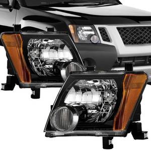 lot 383 image: ATOMTEC Headlights Headlamps Assembly Fit For Nissan Xterra 2005-2015 Headlights Headlamp Assembly Black Housing Amber Reflector Driver And Passnger Side Direct Replacement 26060EA025 26010EA025 - Retail $120