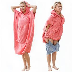 lot 387 image: Solaris Surf Poncho Changing Towel Robe for Women Men, Lightweight Changing Robe with Packable Bags, Water Absorbent Wetsuit Beach Hoode Towel for Surfing Swimming - Retail $24