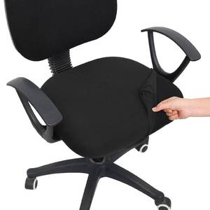 lot 429 image: Smiry Printed Office Computer Chair Seat Covers, Stretch Fit Universal Desk Rotating Chair Cover Washable Removable Seat Cushion Protectors - Black - Retail $10