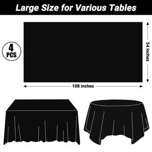 lot 430 image: QZYL 4 PCS Picnic Table Cover with Bench Covers, Black Plastic Table Cloths, 54 X 108 in Disposable Waterproof Rectangle Table Covers for Camping Birthdays Weddings Parties Christmas - Retail $9