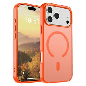 lot 434 image: SUPFINE Magnetic for iPhone 17 Pro Max Case (Compatible with MagSafe)(Military Grade Drop Protection) Translucent Matte Shockproof with Anti-Fingerprint Phone Cover 2025,Orange - Retail $8