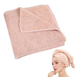lot 437 image: Laojbaba Microfiber Hair Towel Quick Dry Hair Towel Hair Drying Towels Suitable for All Kinds of Hair Ultra Absorbent Long and Thick Hair 20X40inch Lotus Root Pink (1pcs) - Retail $9