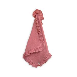 lot 443 image: Ryan & Rose Cutie Lovey - Soft 100% Organic Cotton Muslin with Attachable Snap Closure - Loveys for Babies Newborn Baby Lovey Security Blankets for Babies Baby Blanket (Ruffle Petal) - Retail $12