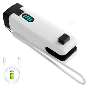 lot 451 image: HSLGOVE 3-IN-1 Mini Bag Sealer, Rechargeable Bag Sealer Heat Seal with Cutter, Flash-light and Magnet Mini Bag Resealer Machine for Plastic Bags Snack Bags-Beigewhite - Retail $13