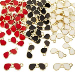 lot 478 image: HOBBIESAY 60Pcs Mini Enamel Pendants Golden Glasses Sunglasses Charm Colored Eyeglass Gold Plated Pendants Accessories for Earrings Necklaces Jewelry Making DIY Crafting - Retail $11