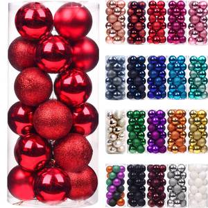 lot 486 image: Emopeak 24Pcs Christmas Balls Ornaments for Xmas Christmas Tree - Shatterproof Christmas Tree Decorations Hanging Ball for Holiday Wedding Party Decoration (Red, 2.5-6.2CM) - Retail $18