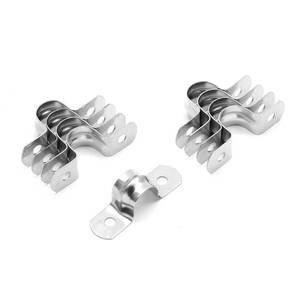 lot 488 image: Jersvimc 30Pcs 12 Inch Stainless Steel Conduit Clamps, Two Hole Strap U Bracket Rigid Pipe Strap Metal U Clamp Conduit Strap Tension Clips U-tube Clamp Heavy Duty - Retail $48