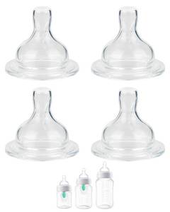 lot 517 image: Silicone Nipple for Philips Avent Anti-Colic Baby Bottles, Flow 1, 1m, Slow Flow, 4 Count - Retail $9