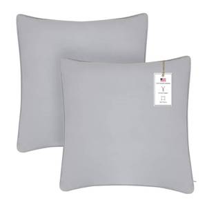 lot 520 image: A1HC Set of 2 Luxurious Fine Soft Velvet Throw Pillow Covers Only, for Sofas, Beds, Vibrant Colors and Hidden Zipper. Enhance Your Living Space with Decorative Couch Pillow 18x18, Light Grey - Retail $5,206