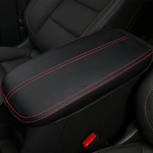 lot 546 image: LEXLEY Armrest Box Cover Center Console Pad Waterproof Anti-Scratch Leather Protector Covers For Chevrolet Equinox 2018 2019 2020 2021 2022 2023 2024 -Red Stitches - Retail $23