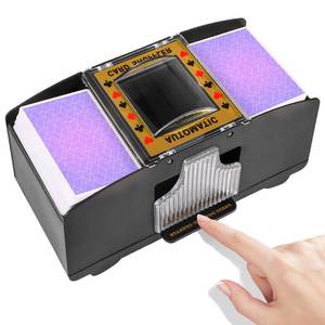 lot 560 image: FEIERYA Automatic Card Shuffler 2 Deck,Battery-Operated Electric UNO Poker Shuffler,Playing Card Shuffler for Home Card Game,Travel - Retail $17