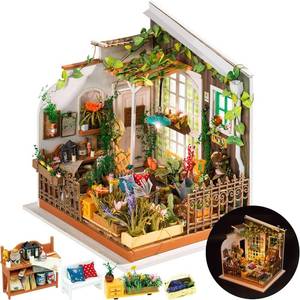 lot 564 image: UNMANIFESTED FOR PIECES Rolife DIY Miniature House Kit Millers Garden, Tiny House Kit for Adults to Build, Mini House Making Kit with Furnitures, HalloweenChristmas DecorationsGifts for Family Friends (Millers Garden) - Retail $177