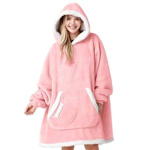 lot 571 image: Giggling Getup Wearable Blanket Hoodie for Women and Men Gifts for Women Mom Wife Sherpa Fleece Hooded Blanket Sweatshirt Warm Cozy Sherpa Wearable Throw with Pocket & Sleeves for Adult Standard Pink - Retail $161