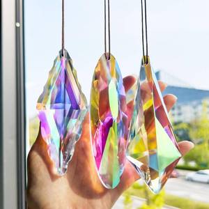 lot 61650 image: 3 Pack 5 Large Crystal Prisms Suncatchers for Windows,120mm AB Colors Hanging Sun Catchers with Glass Prisms, Rainbow Prisms Maker Suncatcher Pendant for Home Garden Decor - Retail $13