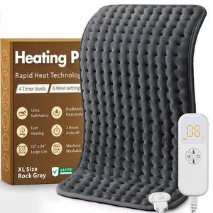 lot 61696 image: Heating Pad for Back, Neck, Shoulder Pain & Cramps Relief, Electric Heating Pad with 6 Heat Settings, Auto-Off, Moist Dry Heat Options, Gifts for Women, Men, Mom, Dad, Wife, Husband - Retail $19