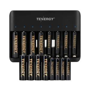lot 61714 image: 8-Bay Fast Charger for NiMHNiCD AA AAA Rechargeable Batteries with 8pcs AA and 8pcs AAA Premium Pro Rechargeable Batteries - Retail $37