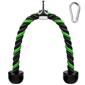 lot 61732 image: Triceps Rope Cable Attachment Gym Pull Down Rope, 27 & 36 Inch, Easy to Grip & Non-Slip Cable Machine Pull Down Rope for Gym Workout Exercise. - Retail $16