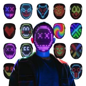 lot 61734 image: Led Mask with Gesture Sensing, Unisex Popular Halloween Led Lighted Face Transforming Mask for Costume Cosplay Party, Masquerade, Gifts - Retail $29