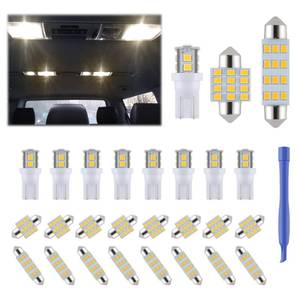 lot 61757 image: 24 Pieces Dome Light LED Car Interior Bulb Kit Set 194 T10 DE3175 578 31mm 42mm Bulbs Interior Replacement Lights for Car Map License Plate Door Side Marker Cornering Trunk Light - Warm White - Retail $13