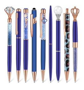 lot 61759 image: 9 Pcs Ballpoint Pens Set Metal Crystal Diamond Pen Glitter Pens for Journaling, Writing, Gifts, Women, Girls, Christmas, Birthday, Office Desk,