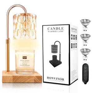 lot 61766 image: Candle Warmer Lamp, Candle Warmer Light with Timer & Dimmer, Candle Warmer Lamp Adjustable Height, Compatible with Jar Scented Candles, Candle Warming Lamp with 3 Bulbs for Home Decor - Retail $23