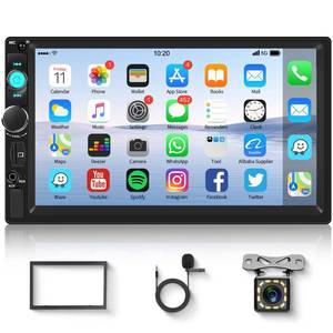 lot 61773 image: Double Din Car Stereo 7-inch Touch Screen Car MP5 Player Bluetooth FM Radio, Car Radio 2 Din with Mirrorlink, AUXUSB, Rear View Camera, Steering Wheel Control and Color Backlight - Retail $32