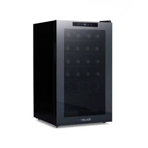 lot 7 image: NewAir - 24-Bottle Wine Cooler with Mirrored Double-Layer Tempered Glass Door & Compressor Cooling, Digital Temperature Control - Black - Retail $400