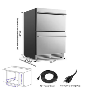 lot 10 image: Built-in Under Counter Beverage Refrigerator - Retail $799
