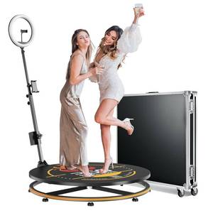 lot 18451 image: MWE 360 Photo Booth Machine with Flight Case,APP Remote Control Automatic Slow Motion 360 Spin Camera Booth for 1-3 People (27in)