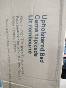 lot 18470 image: Upholstered Bed Frame - King (Box 2 of 2)