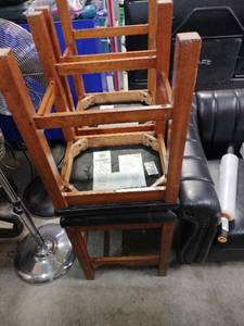 lot 18496 image: Set of 4 Black Upholstered Dining Chairs