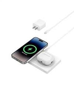lot 18417 image: Belkin BoostCharge Pro 2-in-1 Wireless Charging Pad with MagSafe