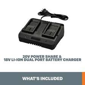 lot 18424 image: Worx Class 2 Battery Charger with 3 Rechargable Batteries