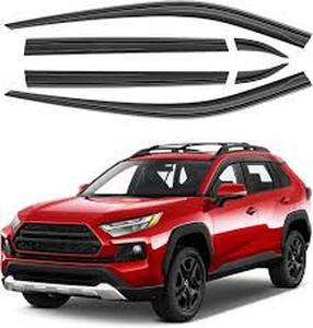 lot 18505 image: ACLONG Tape-On Rain Guards Fit for Toyota RAV4 2019 2020 2021 2022 2023 Tape-On Smoke Side Shatterproof Window Visor, Out-Channel Window Deflectors, 6-Pieces Set