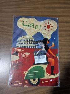 lot 28 image: Italian Ciao Vespa Metal Sign