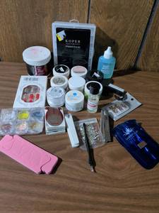 lot 67 image: Professional Nail Dip Powder Kit with Tools and Accessories