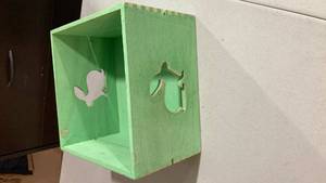 lot 2019 image: Mint Green Wooden bunny Display box