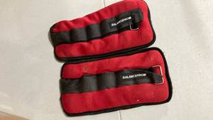 lot 2027 image: Balancefrom AnkleWrist Weights - RedBlack 2lb Pair