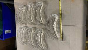 lot 2075 image: Clear Glass Crescent Moon Shaped Plates - Set of 7