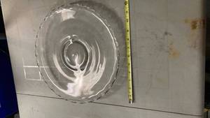 lot 2079 image: Clear Glass Serving Platter with Scalloped Edge