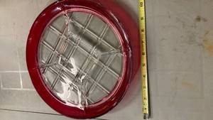lot 2082 image: Ruby Red Rim Glass Serving Platter