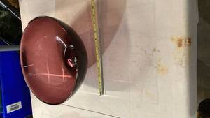 lot 2092 image: Large Burgundy Glass Decorative Bowl