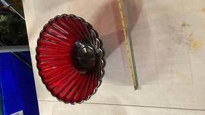lot 2094 image: Red Glass bowl