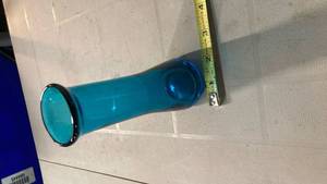 lot 2108 image: Blue Glass Trumpet Vase